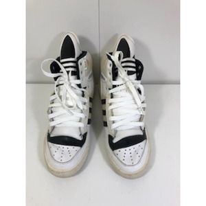 Adidas Originals Metro Attitude Logo Sneaker Shoes White Black Womens US 8